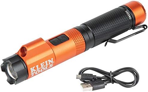 Klein Tools 56040 LED FLED Flashlight, 350 лумени и 32304 шрафцигер, 14-во-1 прилагодлив шрафцигер со приклучок за флип, возачи на ореви HVAC