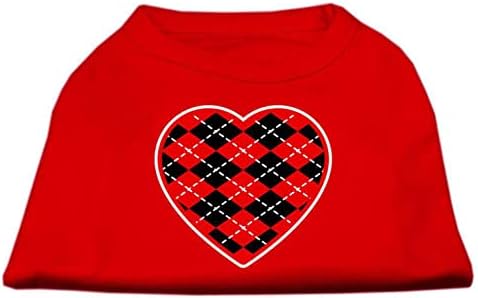 Производи за миленичиња Мираж Аргиле срцев црвен екран Печати кошула бела м