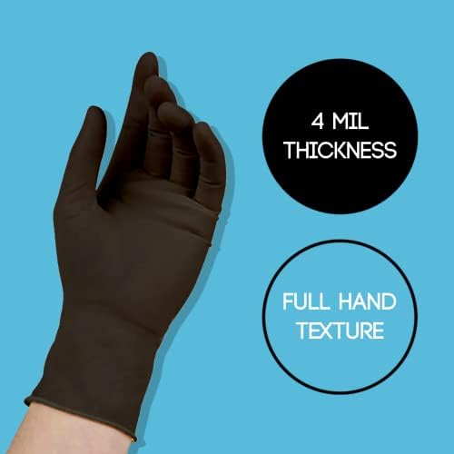ASAP црна нитрилна прашок без преглед на ракавици, еднократна употреба, 4 мил, медицинска, храна безбедна, тетоважа, готвење, чистење,