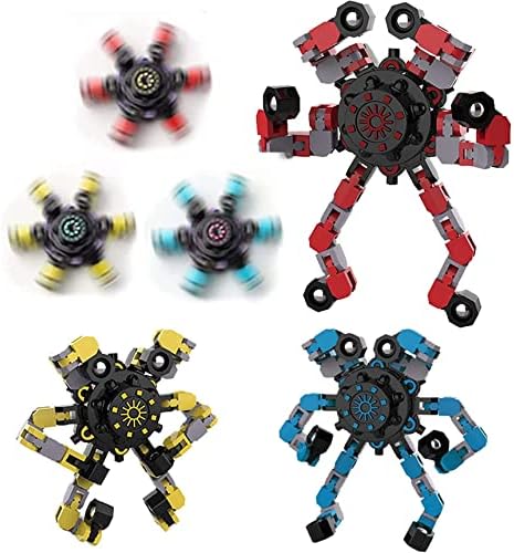 6pcs Трансформабилен првенство на ланец на играчки роботи робот играчки DIY деформација роботи деформирана механичка спирална