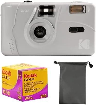 Кодак М35 35мм Филмска Камера За Повеќекратна Употреба, Слободен Фокус, Вграден Моќен Блиц, Пакет Со Филм и Торба За Камера