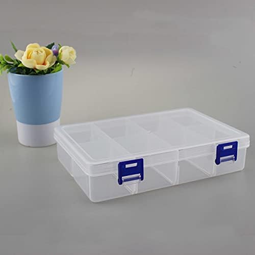 Yxq 8 решетки чисти пластични мали работи контејнер кутија за накит организатор случај за складирање на електронска компонента