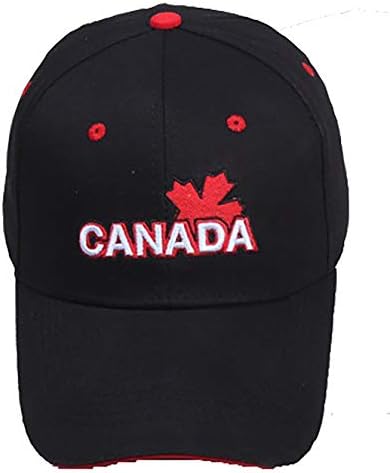 Бејзбол капа Канада знаме со знаме прилагодлива датхат памук везена капа црна
