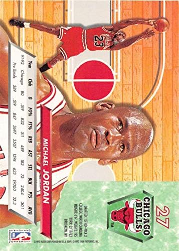 1992-93 Ултра кошарка 27 Мајкл Jordanордан Чикаго Булс Чикаго Булс Официјална трговска картичка во НБА од Флеер Корп