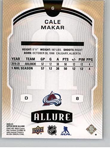 2020-21 Горна палуба Алур 6 Кале Макар Колорадо Лавич NHL Hockey Base Trading Card