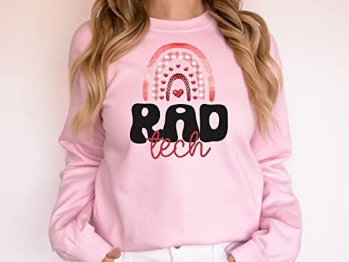 Boho Rainbow Rad Tech Valentine Sweatshirt, Rad Tech MRI што одговара на vday подарок за подароци