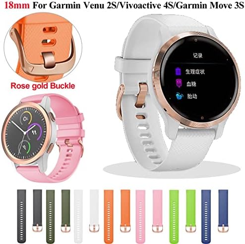 Кангдед 18мм замена на силиконски ленти за ленти за Garmin Vivoactive 4S WatchBand Smart Watch Watch Vivomove 3s Venu2s нараквици на нараквицата