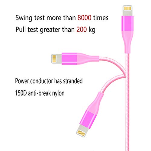 [Сертифициран Apple MFI] 4Colorful Moilning Cable [4-Pack 6ft] iPhone Charger најлон плетенка USB-кабел за полнење за iPhone 11Pro