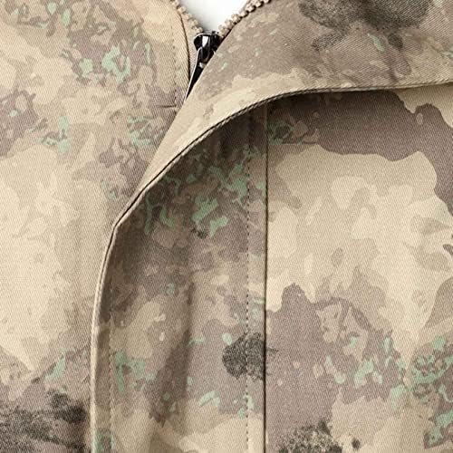 Камуфлажана воена јакна за мажи зипчиња со качулки со качулки со ветерници со мека обвивка од карго -палто плус големина камо