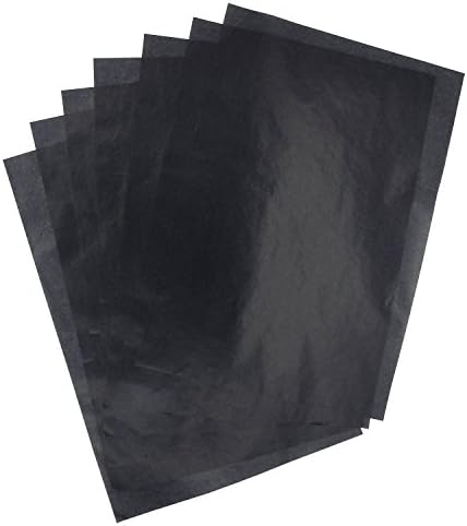50 листови Трансфер на графит Трага по јаглеродна хартија - За цртежи и фотографии на дрвена ткаенина метална платно хартија - црна