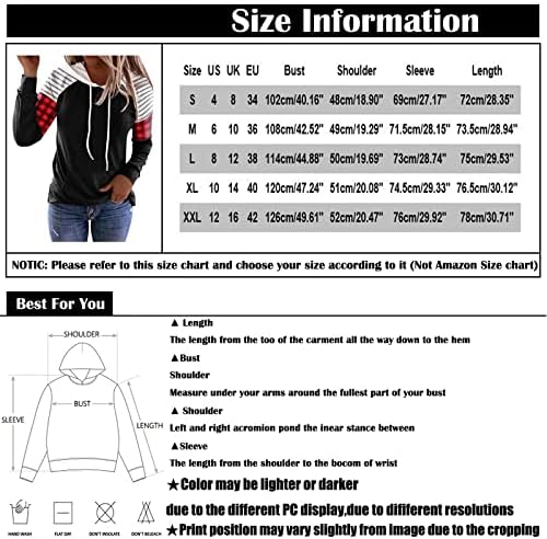 Nokmopo Hooded Sweatshirt Casual Fashion Printed Patchwork Долг ракав за зашивање џемпери графички џемпер