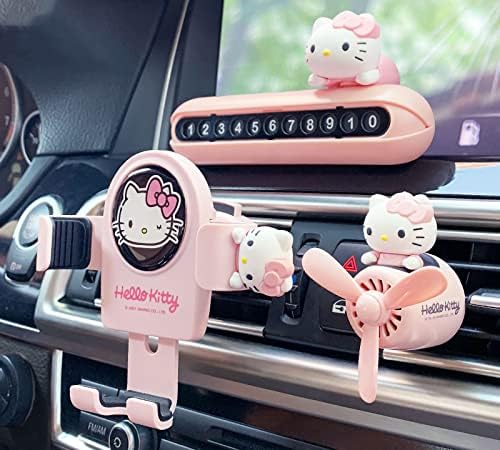 Слатки освежувачи на воздухот, цртани розови мачки пилотски вентили за внатрешни додатоци за внатрешни работи, ротирачки пропелер автомобилски