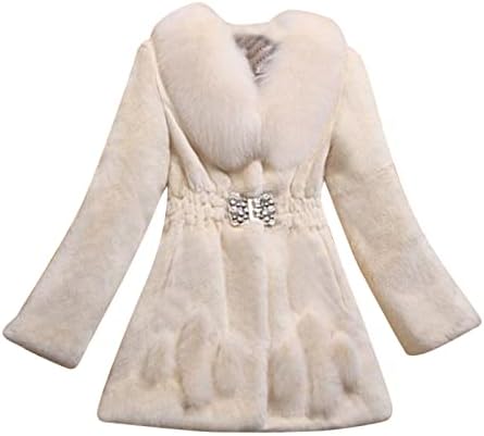Женски долги палта зимска топла цврста симпатична плишана топла зимска палта зимски врвови за надворешна облека за надворешни работи