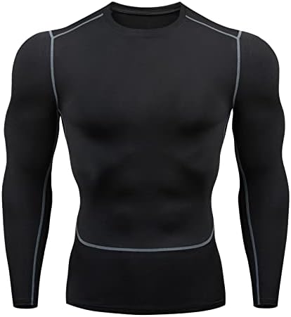 Тешки памучни маици за мажи за мажи, фитнес со долг ракав, кој работи со спортски маички мажи, мускулна атлетска салата за теретана