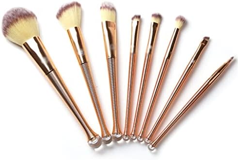 Wionc 8pcs розово злато четки за шминка Синтетичка коса козметички сет прикривачки алатки за шминка
