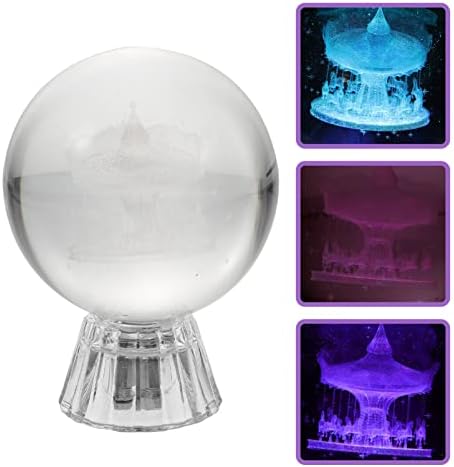 Toyvian Christmas Snow Globe Rauseel Color Промена на осветлен снежен глобус кристален топка фигури Десктоп камин маса центар за центри за