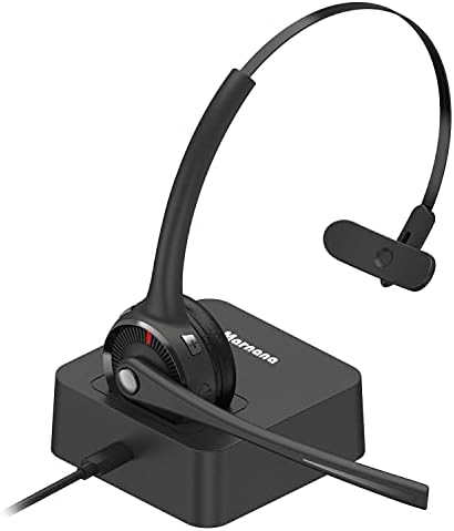 Слушалките за Bluetooth Bluetooth, безжични слушалки за камиони со микрофон и база за полнење, микрофон за откажување на бучава v5.0 на слушалки