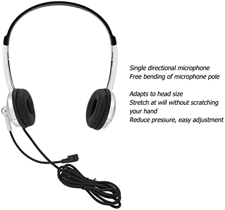Жични слушалки на Fecamos, приклучок за деловни слушалки од ABS 3,5 mm и играат меки со единечен режисер за микрофон за услуги на клиентите