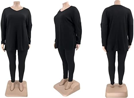 Iymoo Women'sенски плус големина 2 парчиња облеки со долги ракави, палтовер, џогерски панталони за џогерни панталони