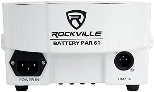 Rockville Battery Par 61 бело полнење RGBWA+UV DMX DJ WASS Light+далечински управувач