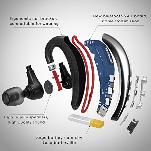 Слушалки за Bluetooth, v5.0 безжични деловни слушалки слушалки во ушите слушалки со микрофон за бизнис/канцеларија/возење/трчање