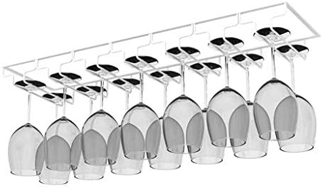 Креативна едноставност штанд со железо-стакло | Држач за стакло од шампањ со 7 реда | Креативна едноставност, држач за чаша за вино 28 инчи систем