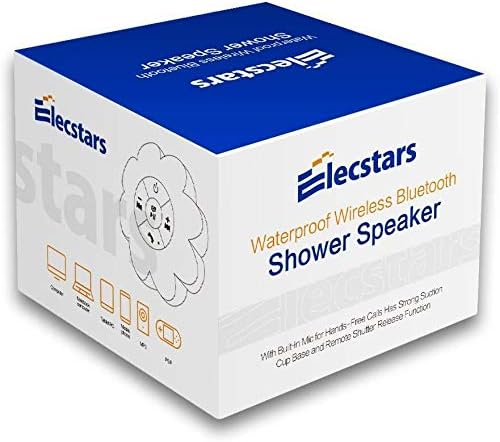 Звучник за туширање на Елекстарс, водоотпорен звучник со отпорен на вода Bluetooth со безжичен преносен звучник, силна чаша за вшмукување