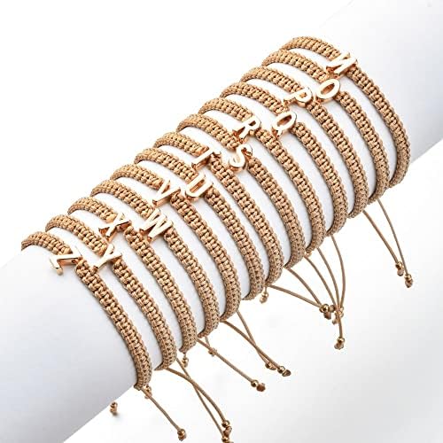 Dudodoo Среќен кабел плетенка првична буква име на нараквица за нараквици жени DIY накит Пулсирас-67042