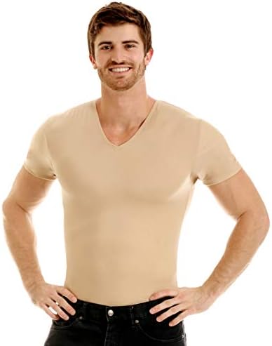 Insta Slim Ispro Slimmying Compression Compression Muscle V-Neck Chirty Shapewear Burters за мажи за обликување на телото на телото