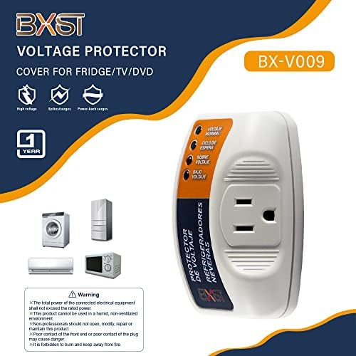 Заштитник на BXST Surge 15A 1800W 140J единечен излезен заштитен приклучок за заштитник за домови за фрижидери/климатик/ТВ/компјутер