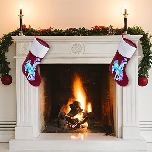 Вајоминг лого Божиќно порибување чорапи печати Божиќни дрво украси за камин