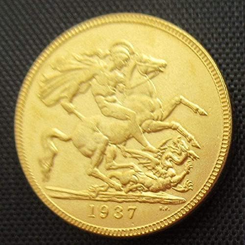 Обединетото Кралство 1 Златна инспирација 1937 година Странска копија злато позлатена комеморативна монета