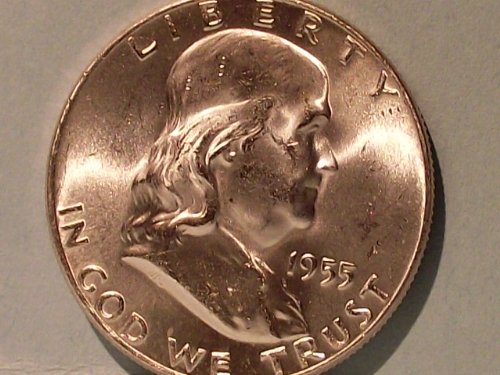 1955 Ролна / Френклин сребрена половина долари нециркулирани скапоцени камења / bellвонче за слобода