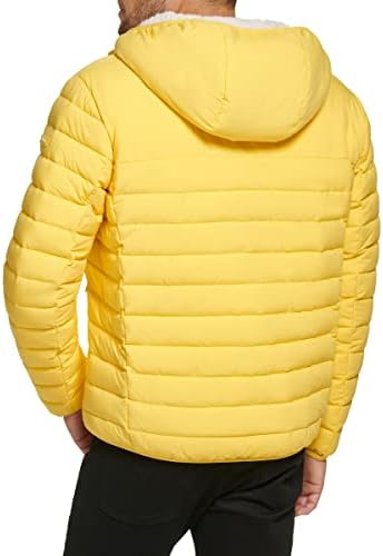 Калвин Клајн машка качулка со јакна од ватиран палто Шерпа