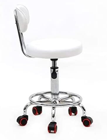 Недрах вртливиот бар столче столче, столче за вртење на бербер, прилагодлив за метална висина, ротација од 360 °, модна анти-шумска