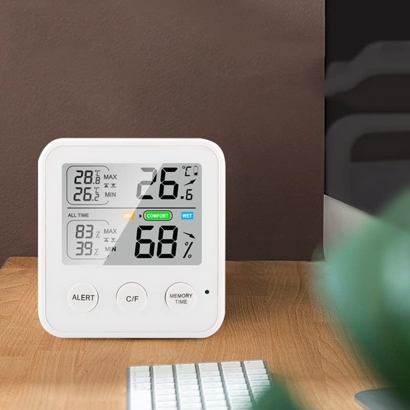 Мерач на дигитална температура и влажност на WYFDP Мултифункционална табела за електронска температура и влажност на домаќинството
