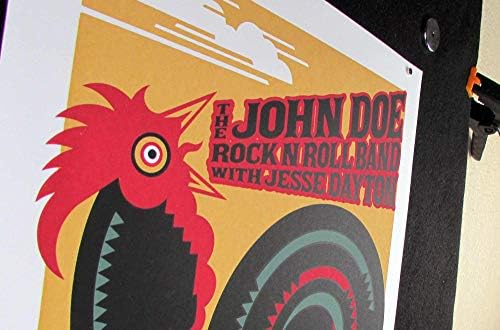 Постер на Bandон Doe Rock N Roll Band Oregon потпишан свила на екранот од Гери Хјустон