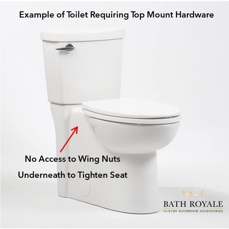 Хардвер за монтирање на тоалети за тоалети за тоалети за тоалети, за кои е потребно врвно инсталирање на тоалетно седиште, сет од 2 врвни