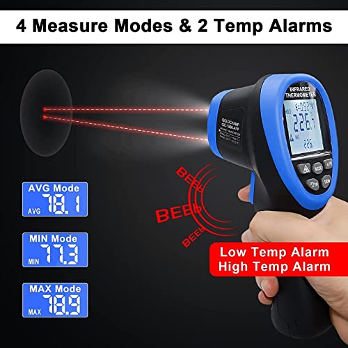 Висока Температура Термометар Поддршка Bluetooth Стан За Зачувување На Податоци, -58e~2732z D: S=30: 1, Голдчамп Не-Контакт Термометар