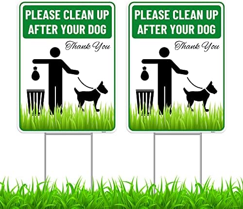 2 парчиња без знак за кучиња со чаша со удели, 12 инчи од 9 инчи - брановидна пластика - чувајте ги кучињата надвор од тревникот - спречете