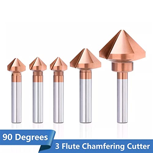 Chamfer Cutter 4,5-50мм 3 флејта 90 степени обложени HSS вежба бит дрво метал дупки за сечење на дупчење бит дупчење 1 парчиња