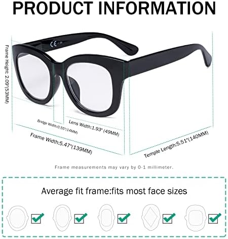 Очила 5 Спакувајте Преголеми Очила За Читање-Ретро Читачи За Жени Што Читаат