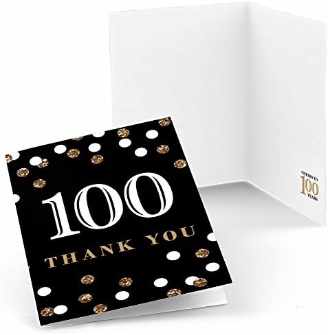 Голема Точка На Среќа Возрасни 100 - Ти Роденден-Злато-Роденден Забава Ви Благодариме Картички
