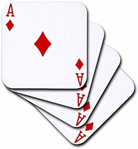 3dRose CST_76550_1 Кец На Десетка На Дијаманти Играње Карти-Црвен Дијамант Костум-Подароци За Картички Игра Играчи На Покер Мост Игри-Меки