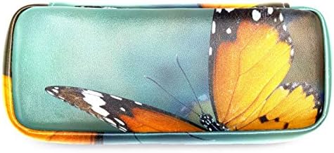 Прекрасна летачка обична тигар пеперутка со мека сенка 84x55in кожен молив со молив, торба со пенкало со двојна патентирана торба за чување торби