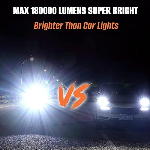 DSSTOC LED Fl Flerslys High Lumens, 180,000 Lumens Super Bright Tactical Moner Prowring Flangs со батерија, 5 режим, зумирање, рачни