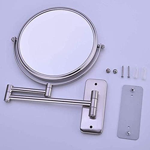 Rowita 8-инчен wallиден монтиран шминка огледало 10x зголемување, двострана вртење на вртливата форма, продолжена бања суета огледало