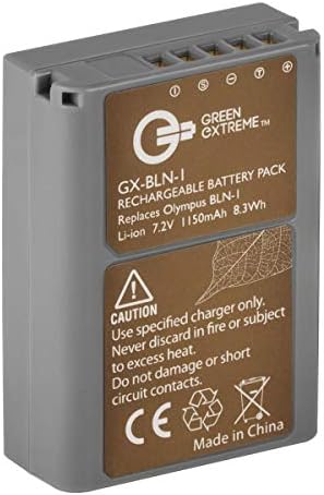 Зелена екстремна батерија BLN-1 за Olympus OM-D E-M5 II, E-M1, E-M5, Micro Pen E-P5
