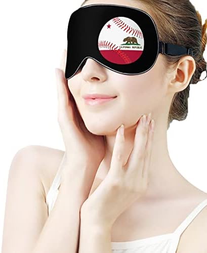 Калифорниско знаме Бејзбол маска за ролетни маски за спиење ноќно сенка на капакот за прилагодување на окото со смешна графика за жени мажи