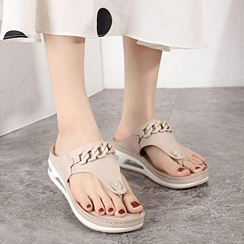 Клин -сандали за жени широка ширина Печати/чиста боја клин -потпетици чевли во затворен простор на отворено сандали за пешачење чевли